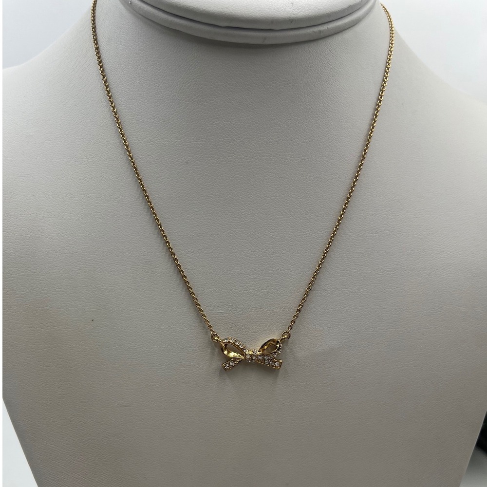 Kate Spade NY Skinny Mini Pave Mini Bow Ribbon
Necklace Gold Plated